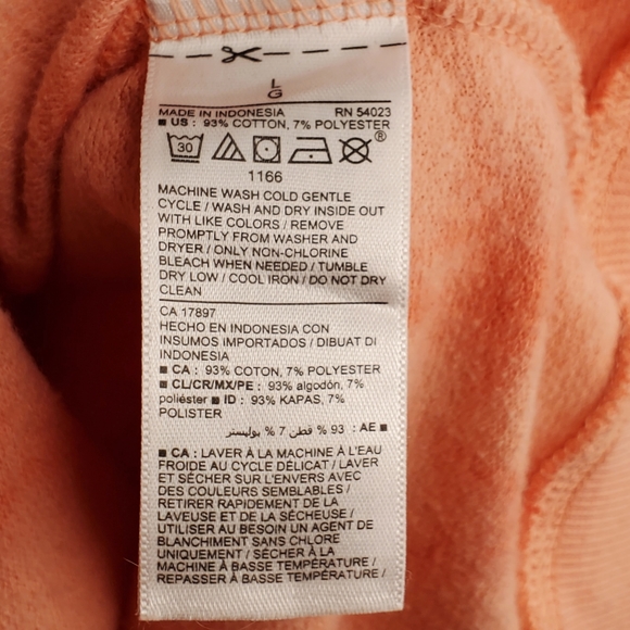 Ladies Vintage Peach Tye-Dye Sweatshirt - Picture 7 of 7